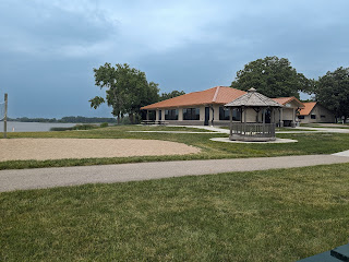 gazebo and shelter house on Robbins Island in Willmar, Minnesota