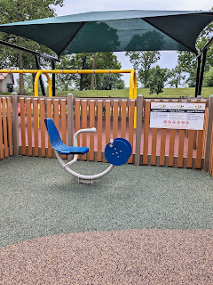 stationary bike at the Destination Playground in Willmar, Minnesota